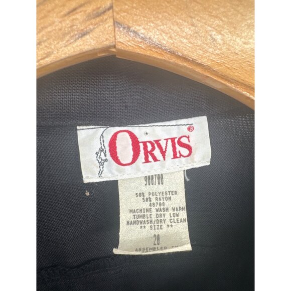 ORVIS Womens Black Short Sleeve Button Front Shirt Dress  Size 20 vintage Y2K - Picture 2 of 3